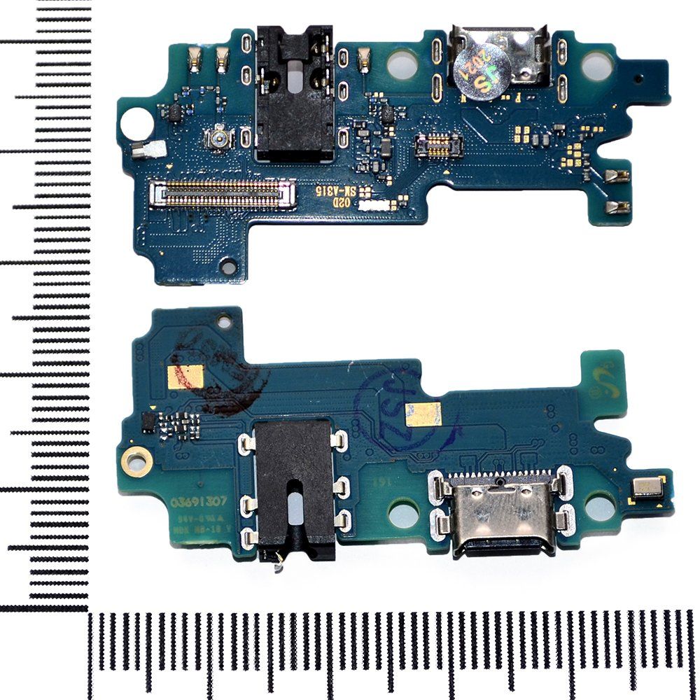 Шлейф (плата) Samsung SM-A315F/Galaxy A31 + системный разъем + разъем гарнитуры + микрофон