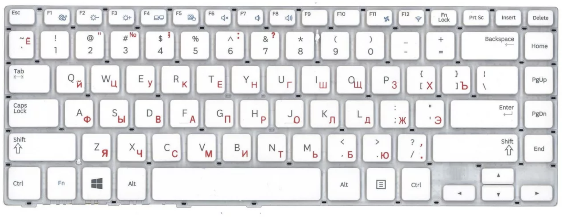 Клавиатура Samsung 370R4E-S01 белая, OEM