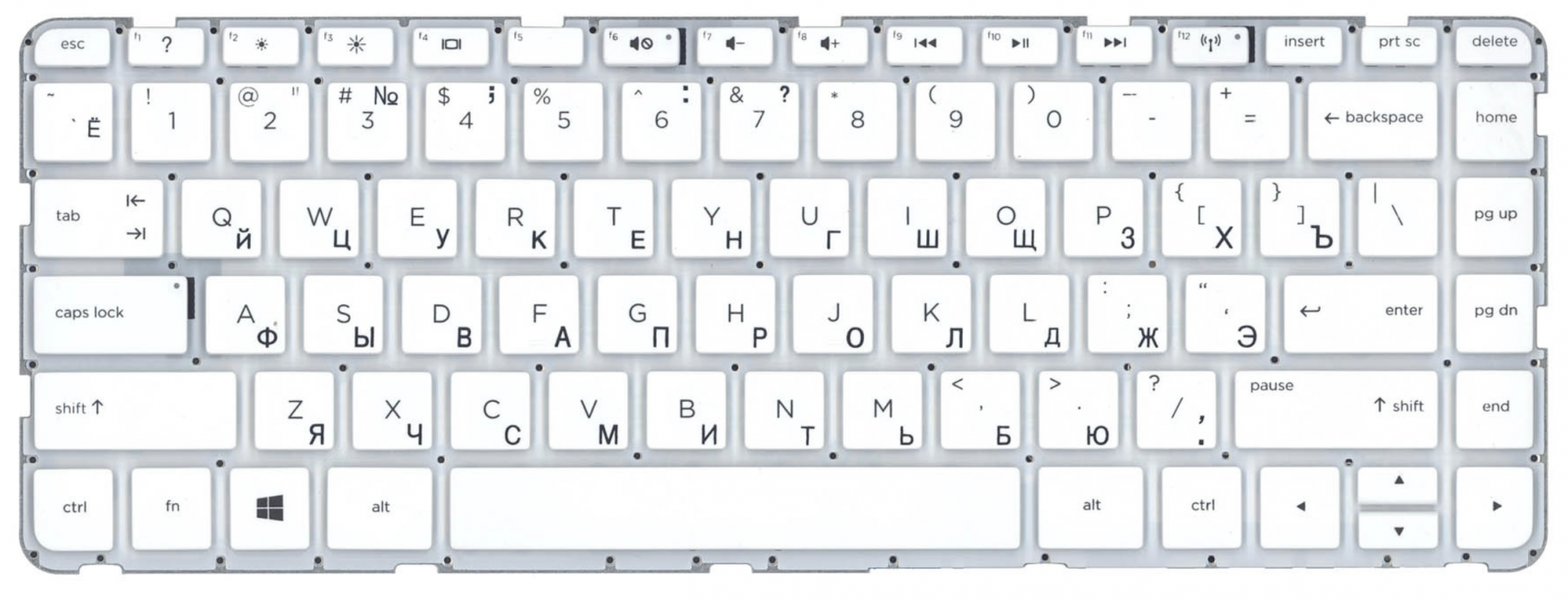 Клавиатура HP Pavilion 14-G000 белая, без рамки, OEM