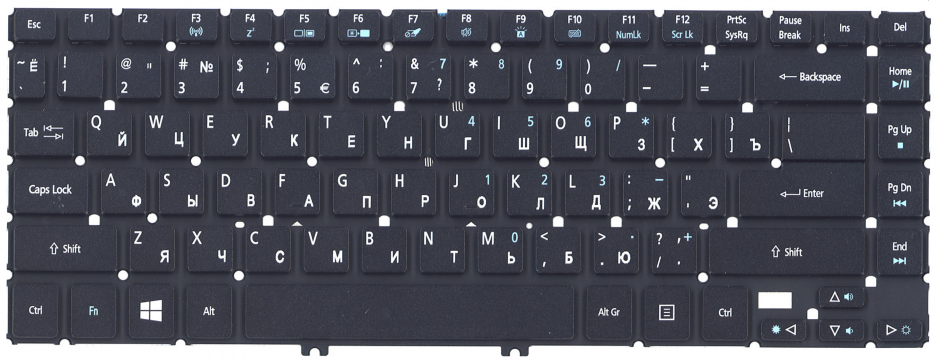 Клавиатура Acer Aspire R7-572G с подсветкой, гор. Enter, OEM