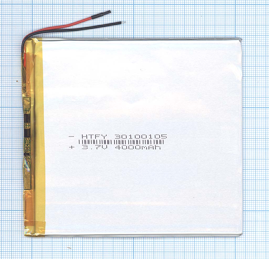 Аккумулятор Li-Pol (батарея) 3*100*105мм 2pin 3.7V/4000mAh