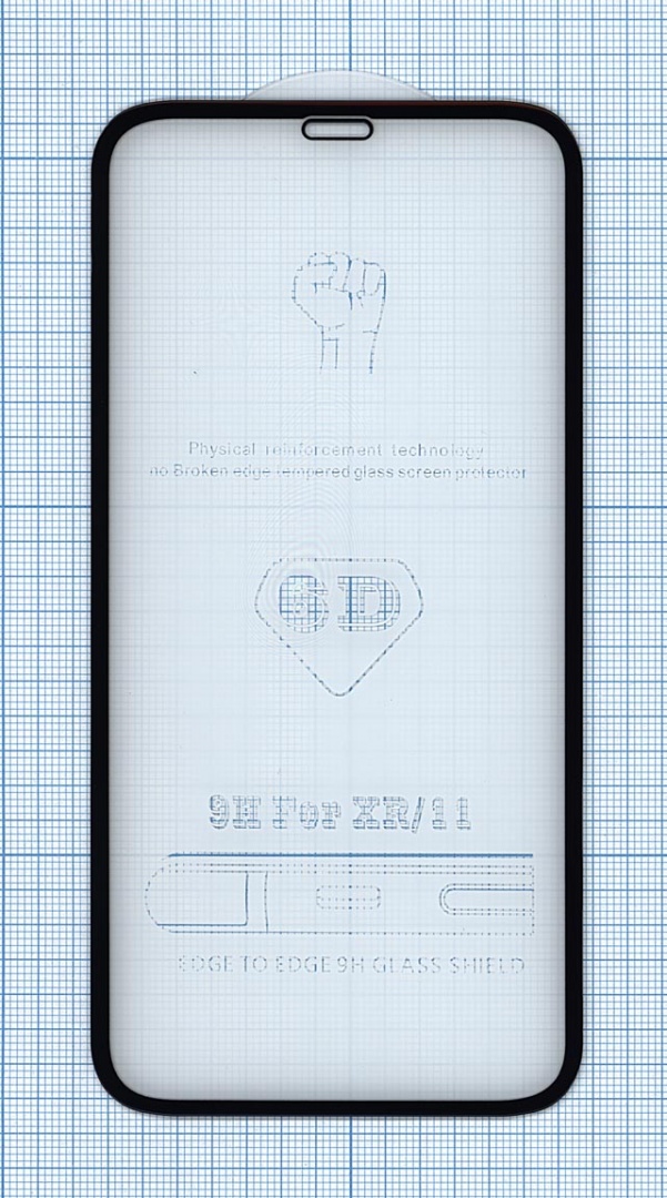 Защитное стекло 6D для Apple iPhone 11 черное
