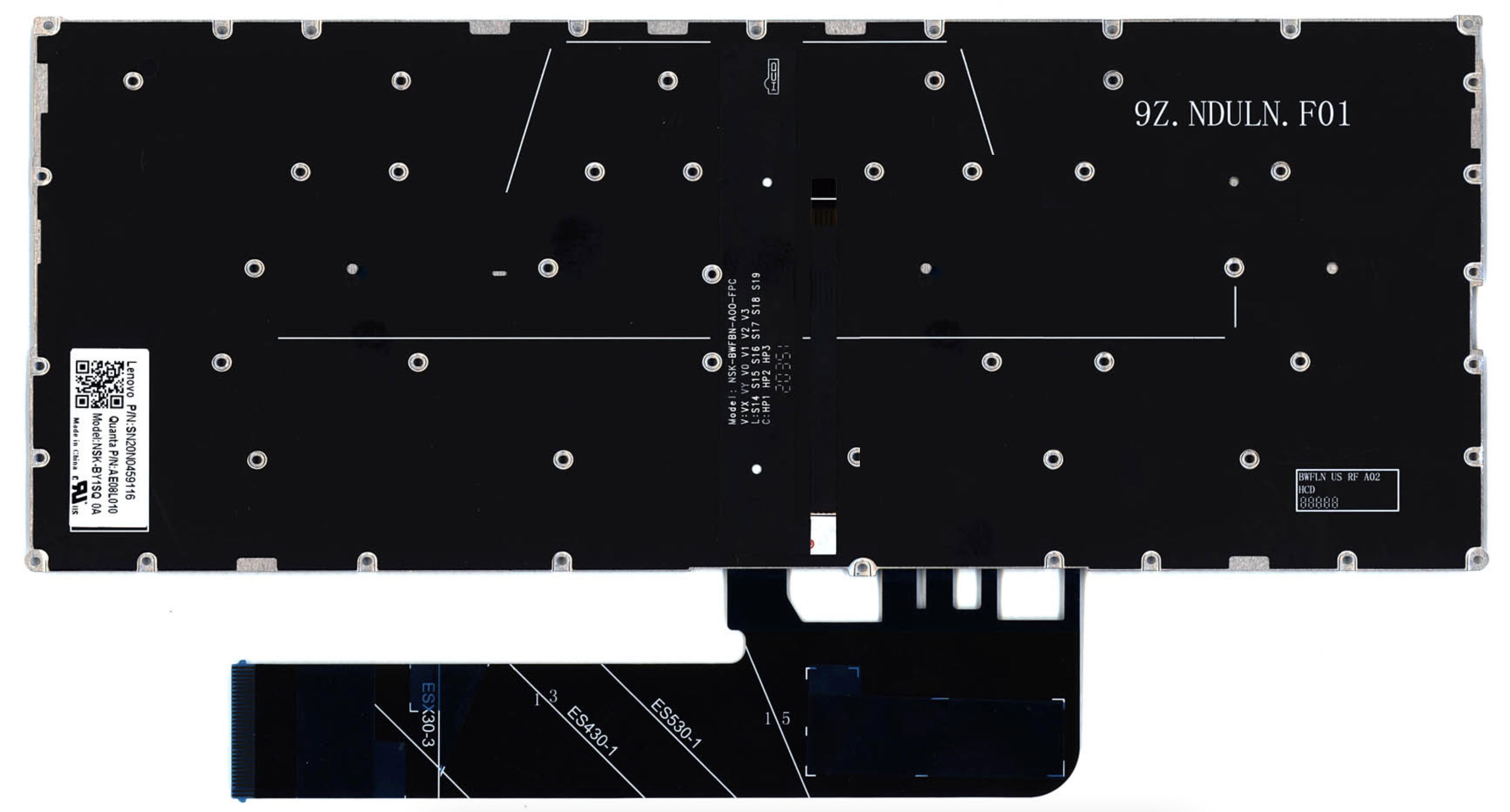Клавиатура LENOVO Yoga C740-14IML с подсветкой, OEM