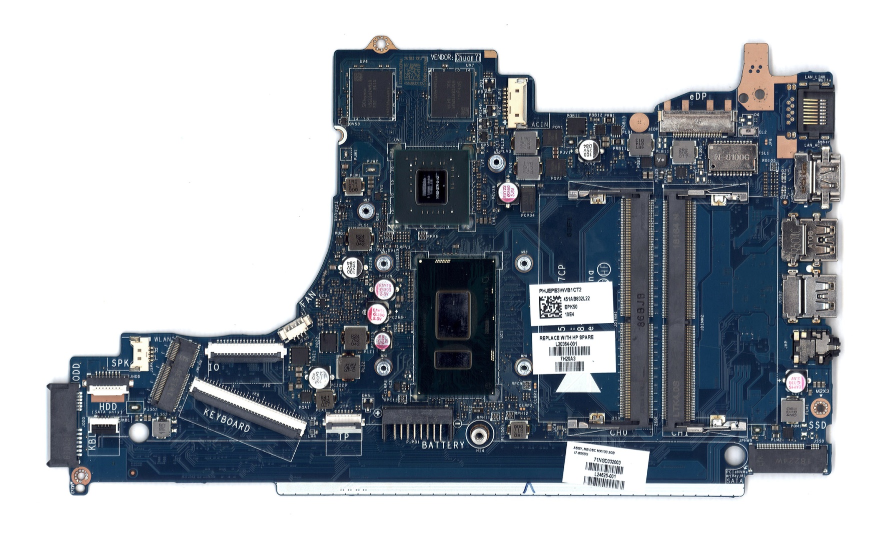 Материнская плата EPK50 LA-G07CP HP Pavilion 250 G7 256 G7 15-DA I7-8550U MX130