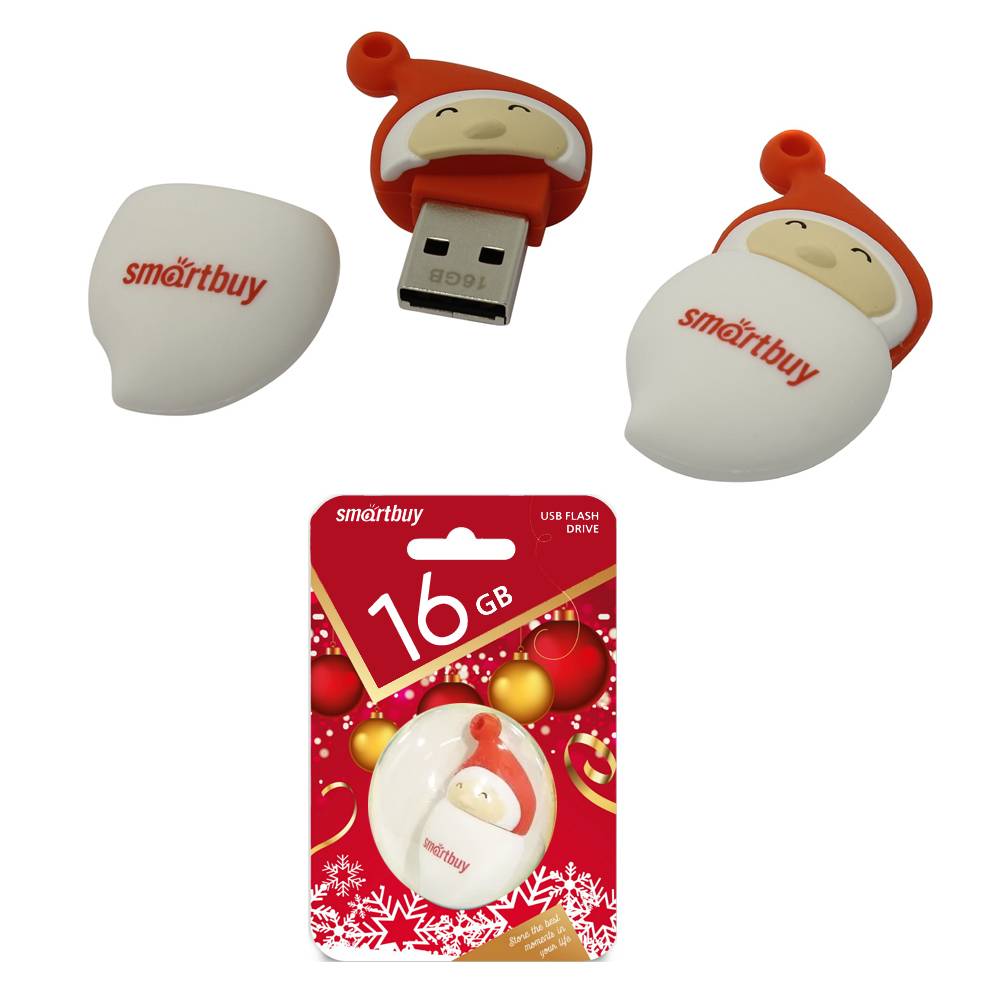 16GB USB 2.0 Flash Drive SmartBuy NY Санта-A (SB16GBSantaA)