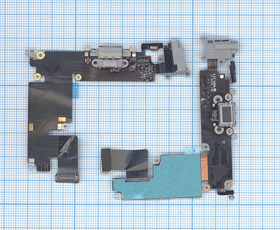 Шлейф разъема питания с аудио-разъемом для iPhone 6 Plus черный