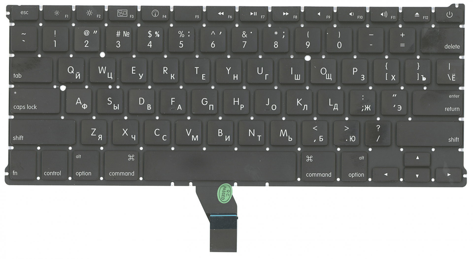 Клавиатура Apple MacBook Air 13.3" 2017 A1466 (MQD32LL/A) плоский Enter, без подсветки, OEM