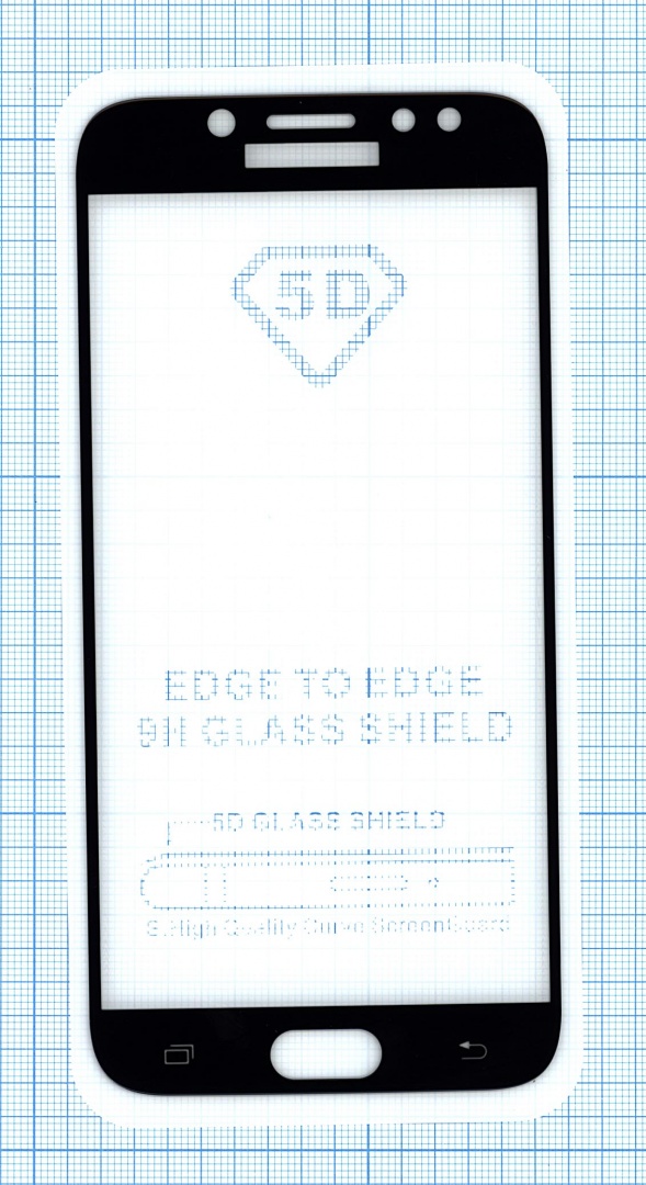 Защитное стекло для Samsung Galaxy J7 черное