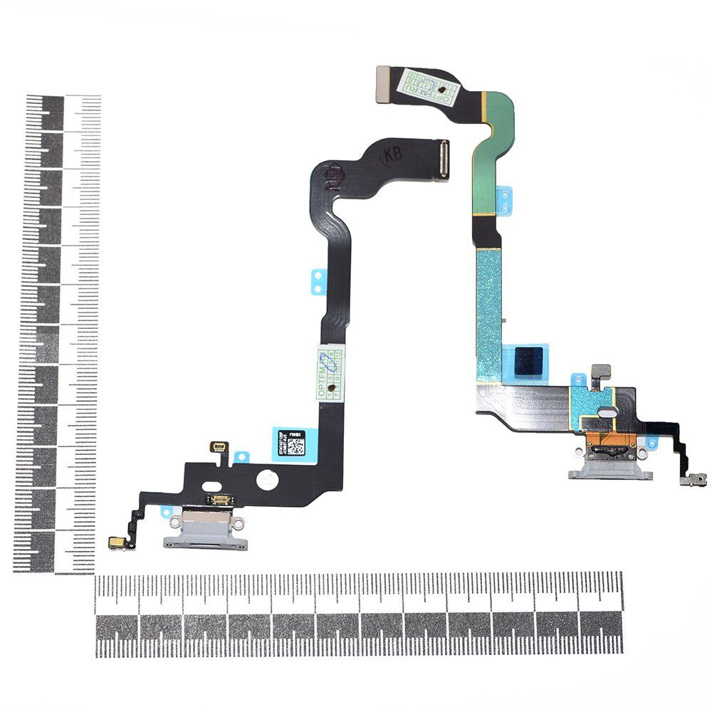 Шлейф iPhone X + разъем зарядки белый orig Factory