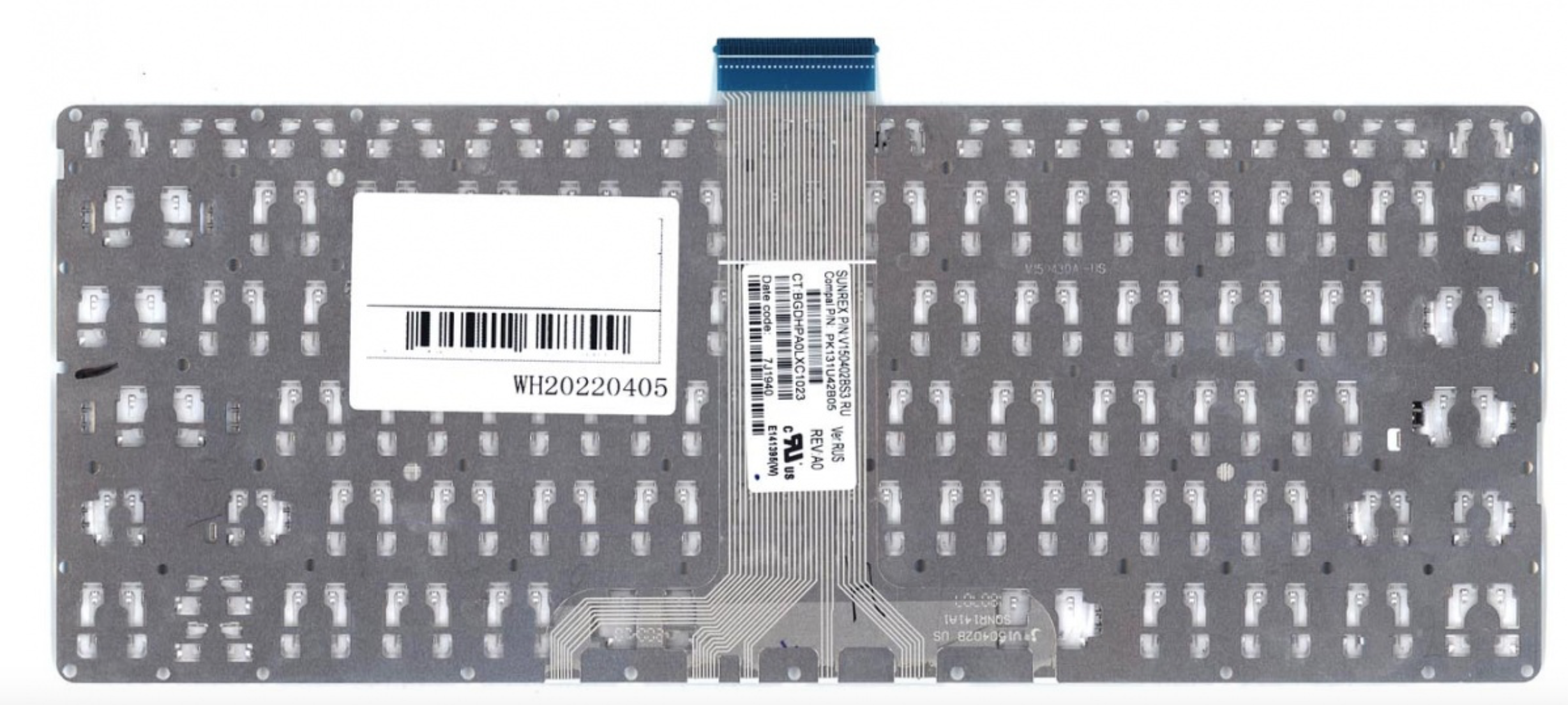 Клавиатура HP Pavilion x360 11-k000 белая, без рамки, горизонтальный Enter, OEM