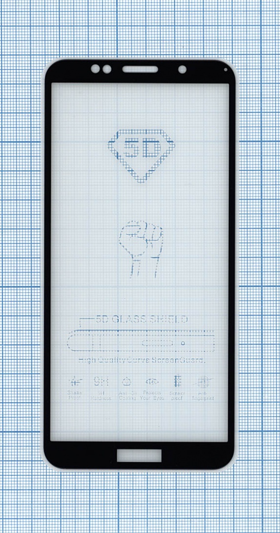 Защитное стекло "Полное покрытие" Huawei Y5p черное