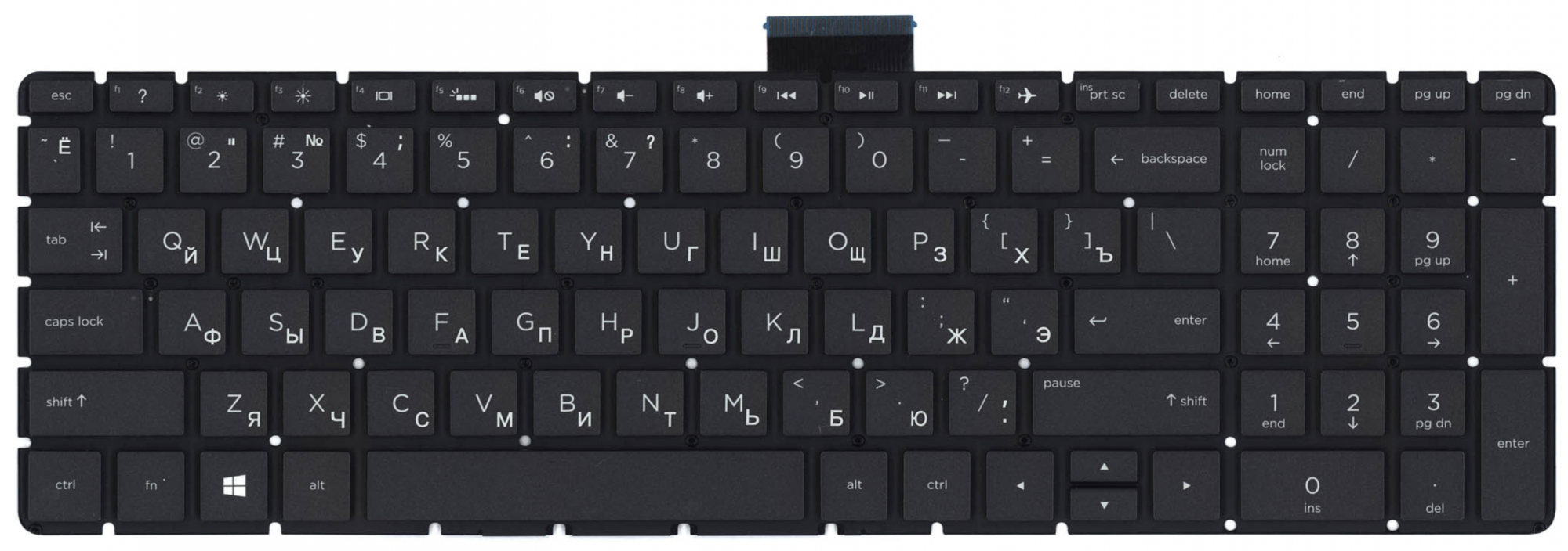 Клавиатура HP 15-bs с белой подсветкой, OEM
