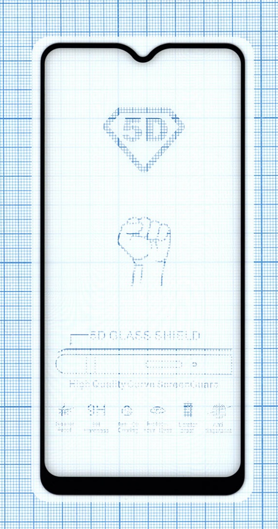 Защитное стекло "Полное покрытие" для Xiaomi Redmi 9 черное