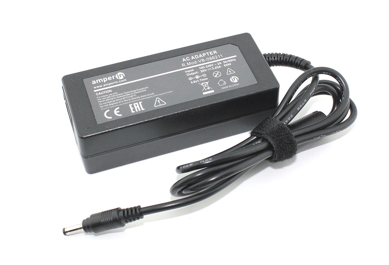 Блок питания (сетевой адаптер) Amperin AI-LE65 для ноутбуков Lenovo 20V 3.25A 65W 4.0x1.7mm