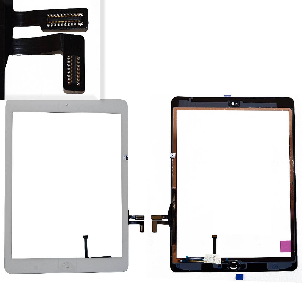 Тачскрин (Сенсор дисплея) iPad Air + кнопка HOME белый orig Factory