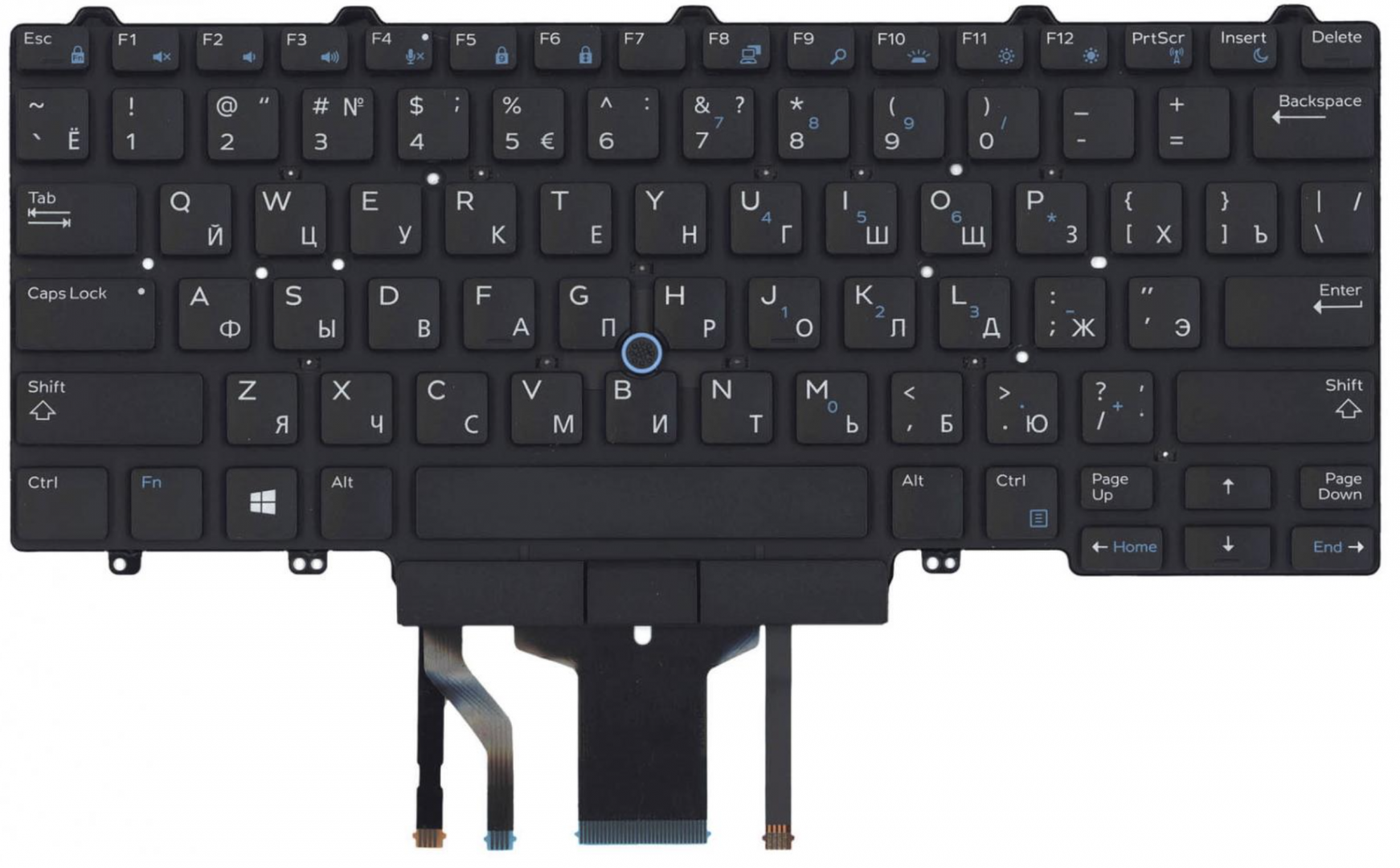 Клавиатура DELL Latitude E7470 с подсветкой, с указателем, OEM