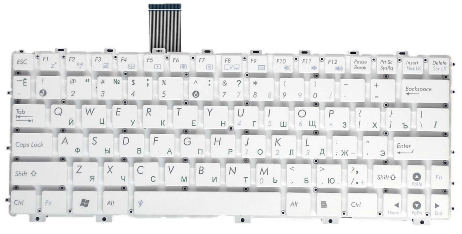 Клавиатура ASUS Eee PC X101 белая, без рамки, OEM