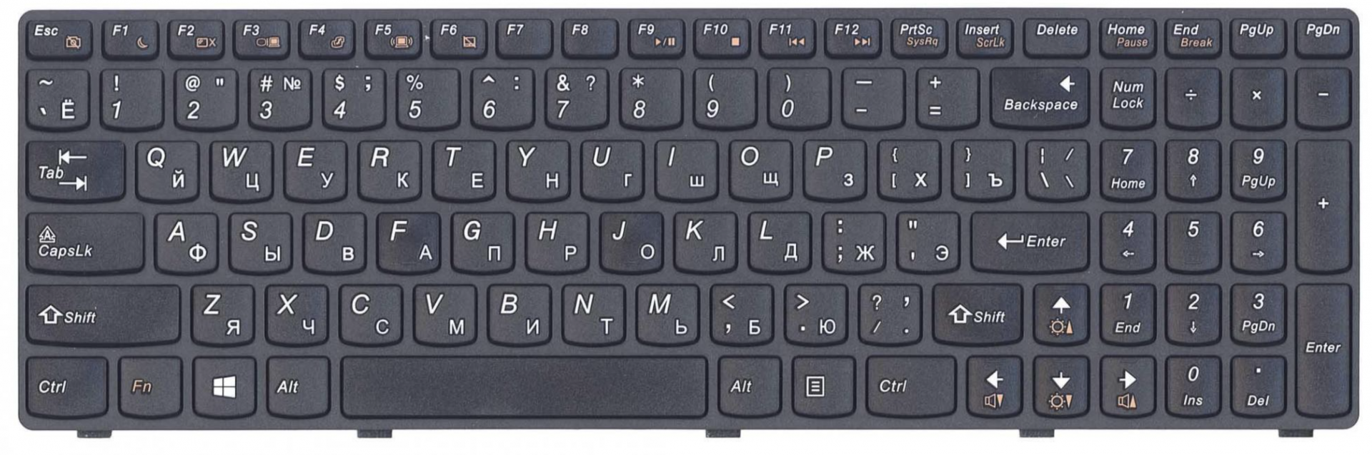 Клавиатура Lenovo IdeaPad G500T версия 2, OEM