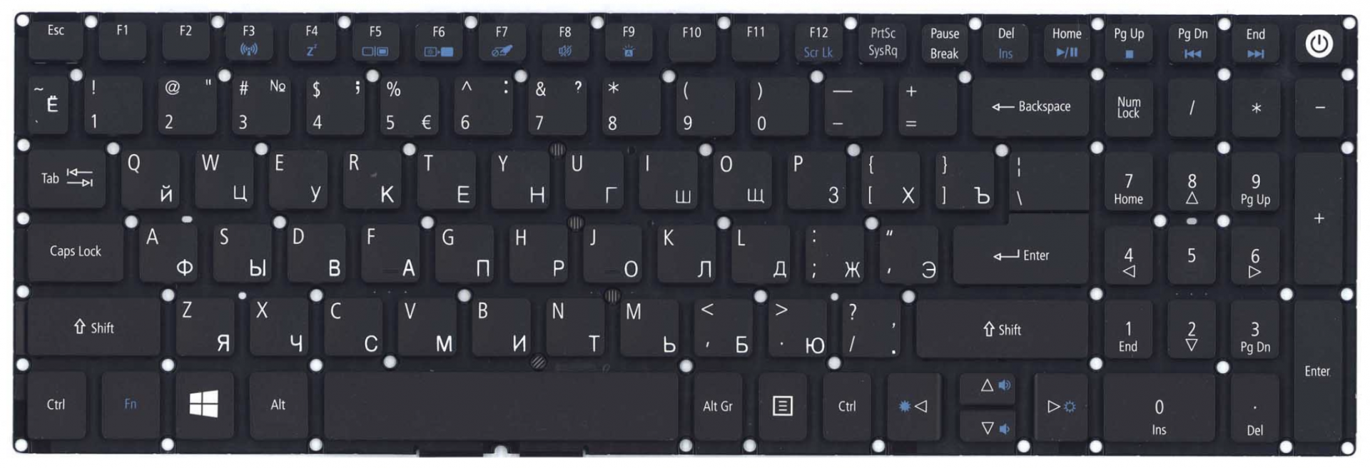 Клавиатура Acer TravelMate P258-M чёрная OEM