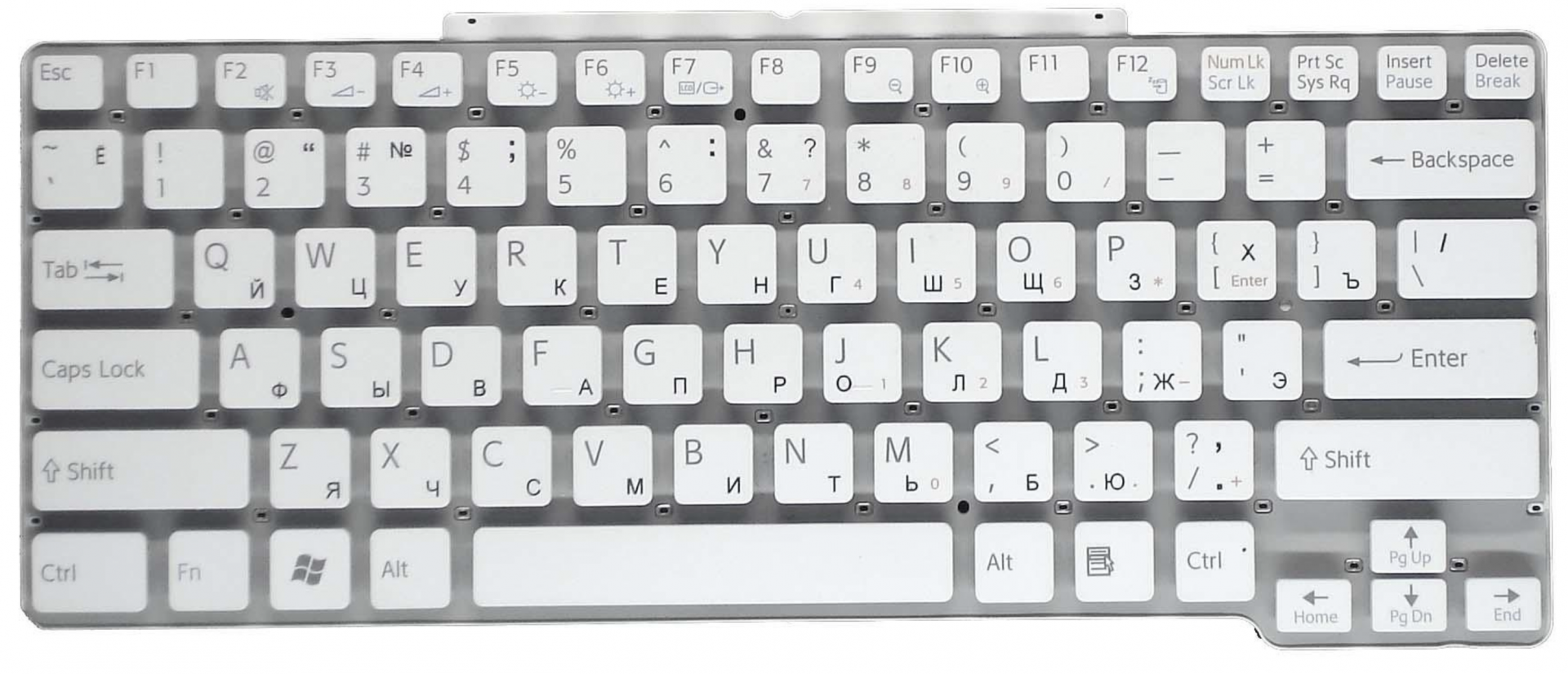 Клавиатура Sony VAIO VGN-SR290PCB белая, без рамки, OEM