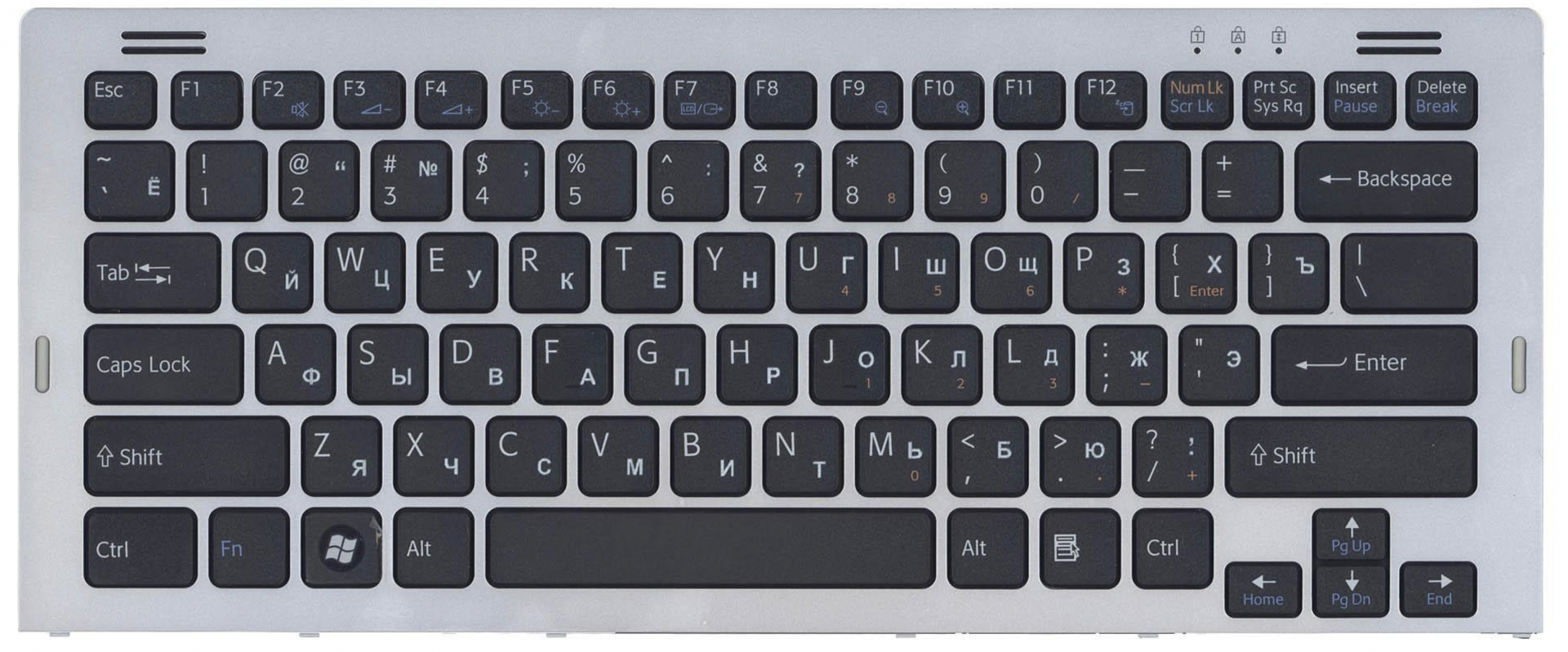 Клавиатура Sony VAIO VGN-SR399PEB с серой рамкой, OEM