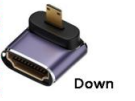 Переходник micro HDMI  на HDMI вниз