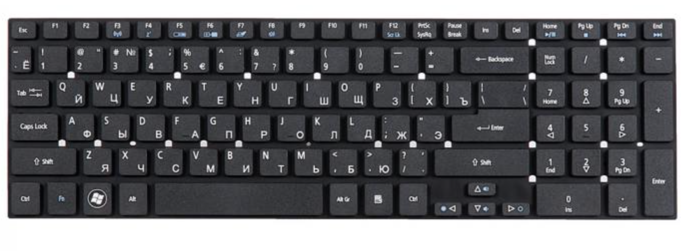 Клавиатура Packard Bell EasyNote TS44 черная OEM