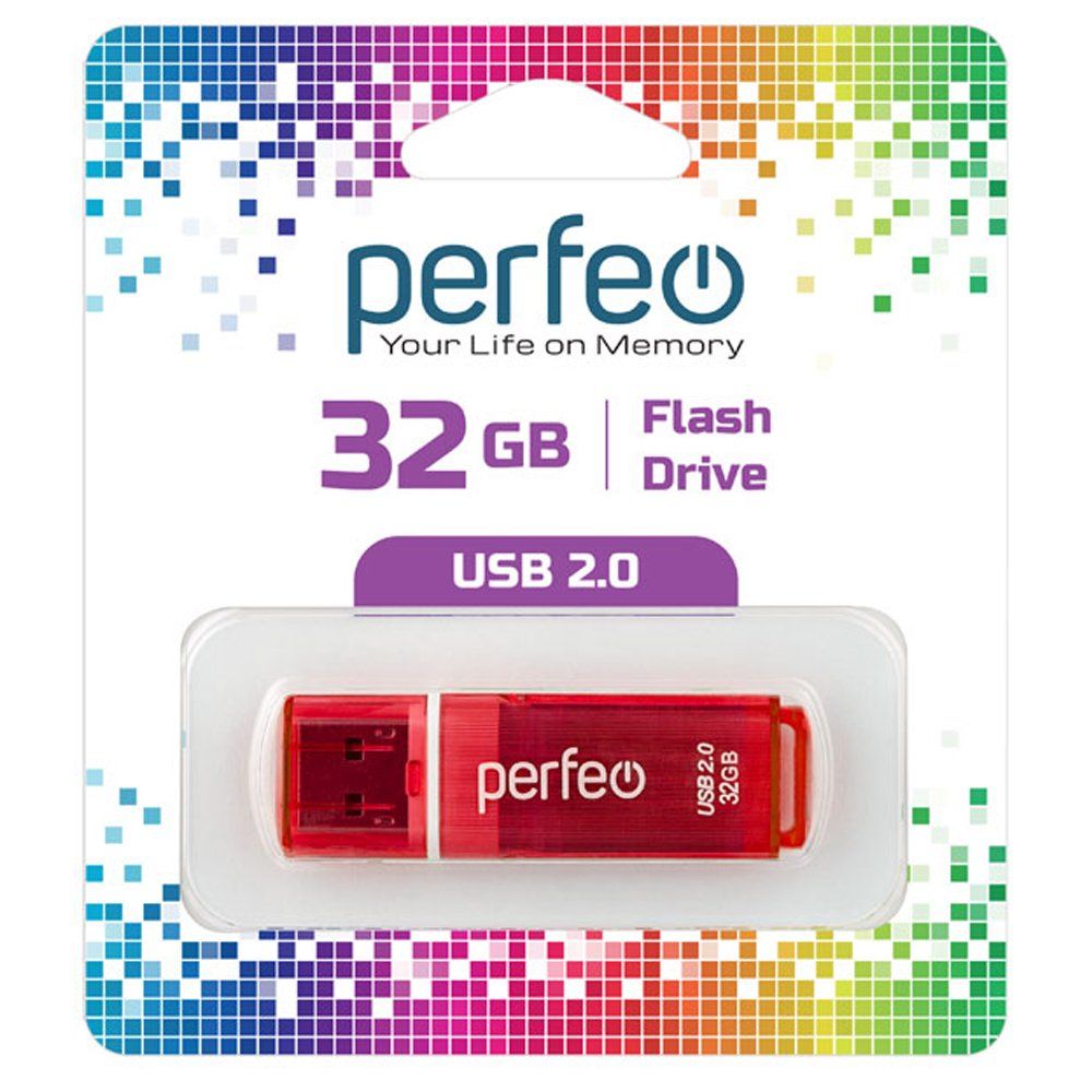 32GB USB 2.0 Flash Drive PERFEO C13 красный (PF-C13R032)