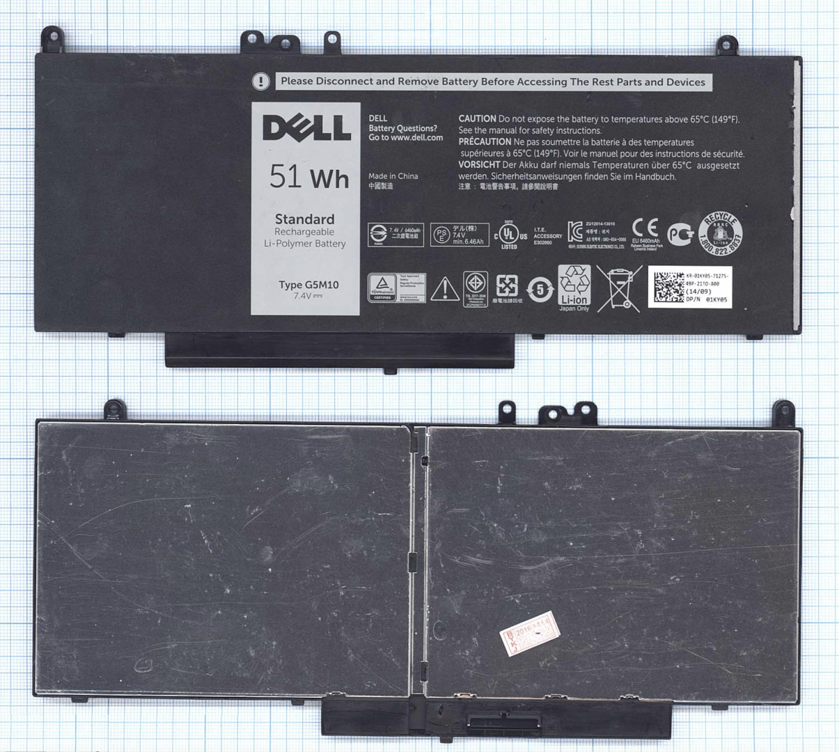 Аккумулятор DELL Latitude E5550 7.4V, 51Wh, Original