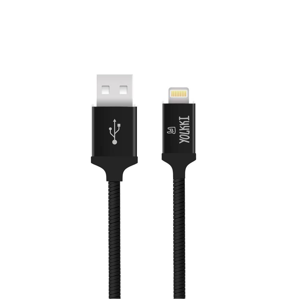 Кабель USB - Lightning 8-pin YOLKKI Pro 03 pack черный (1м) /max 2,1A/