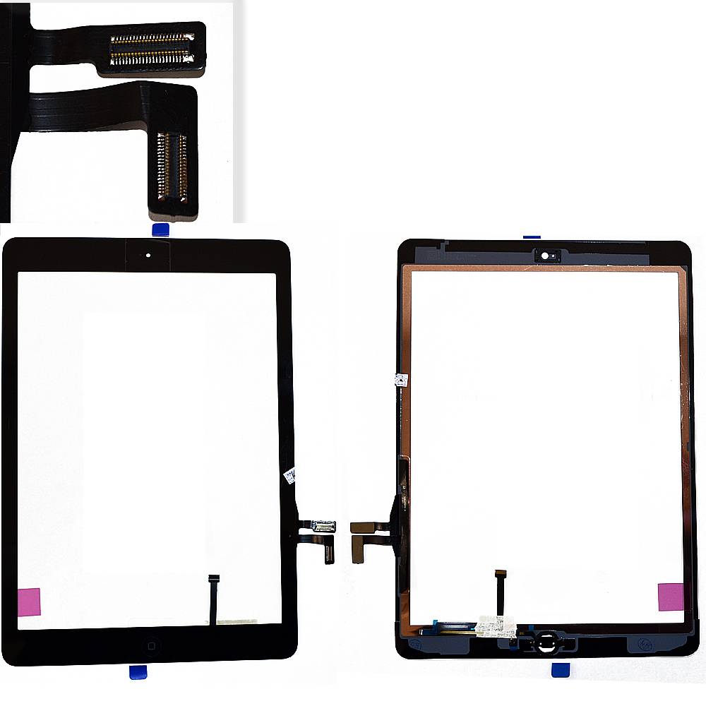 Тачскрин (Сенсор дисплея) iPad Air + кнопка HOME черный orig Factory