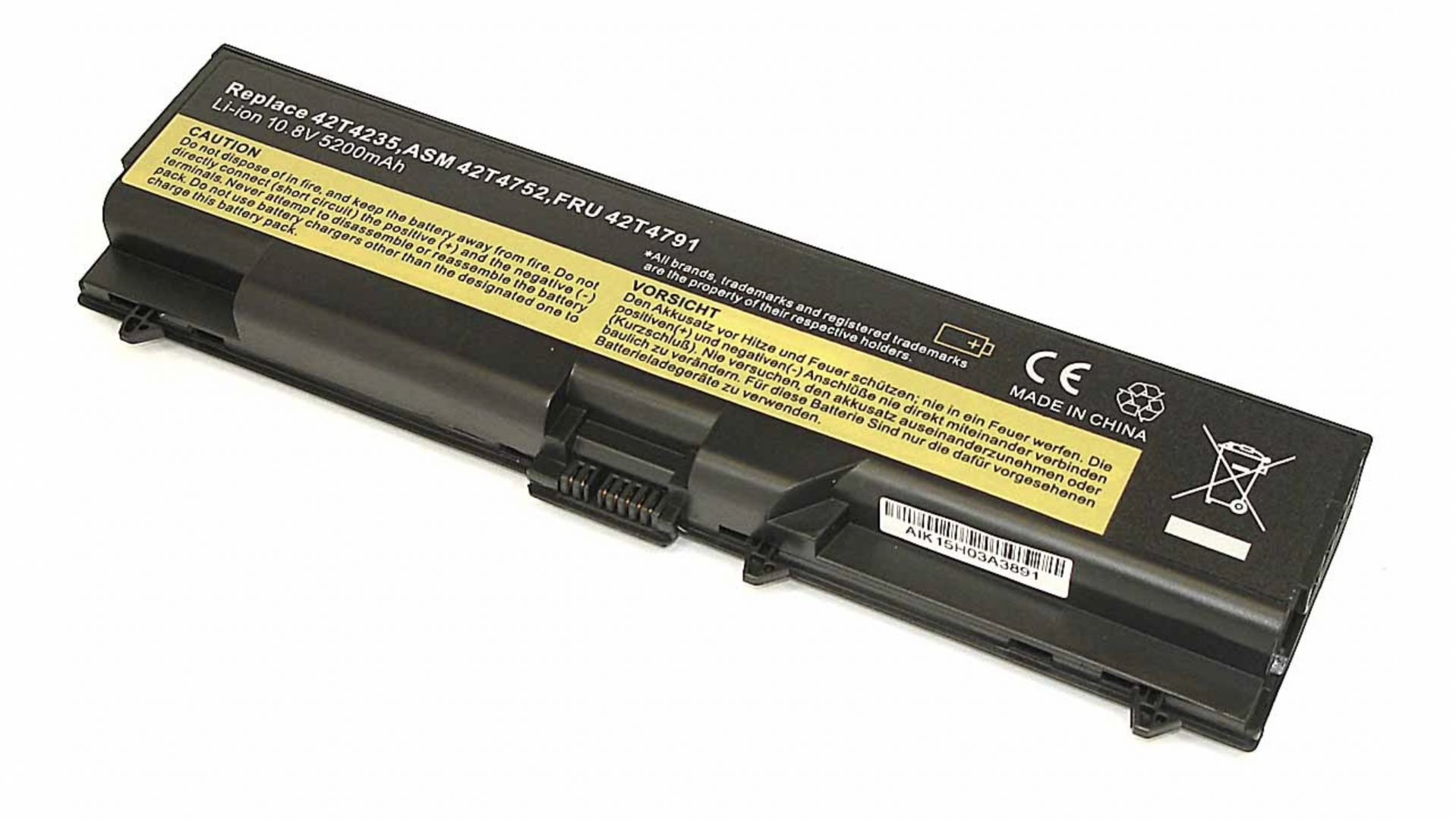 Аккумулятор Lenovo ThinkPad T520i 10.8V, 5200mAh, OEM