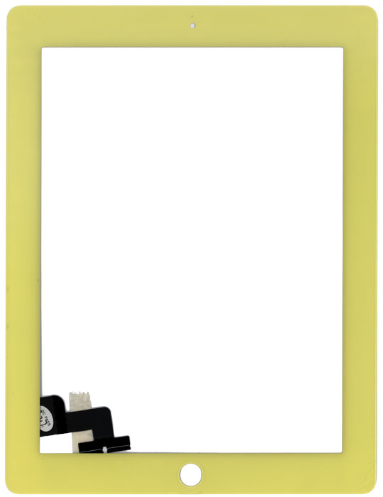 Сенсорное стекло (тачскрин) для iPad 2 (A1395, A1396, A1397) желтое