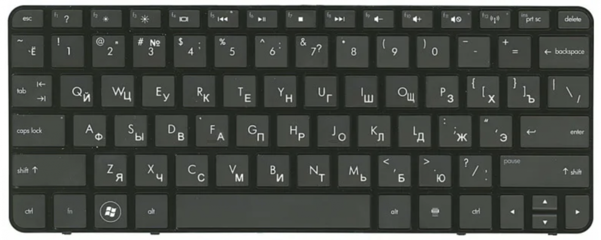 Клавиатура HP Mini 210-1040ER с рамкой, OEM