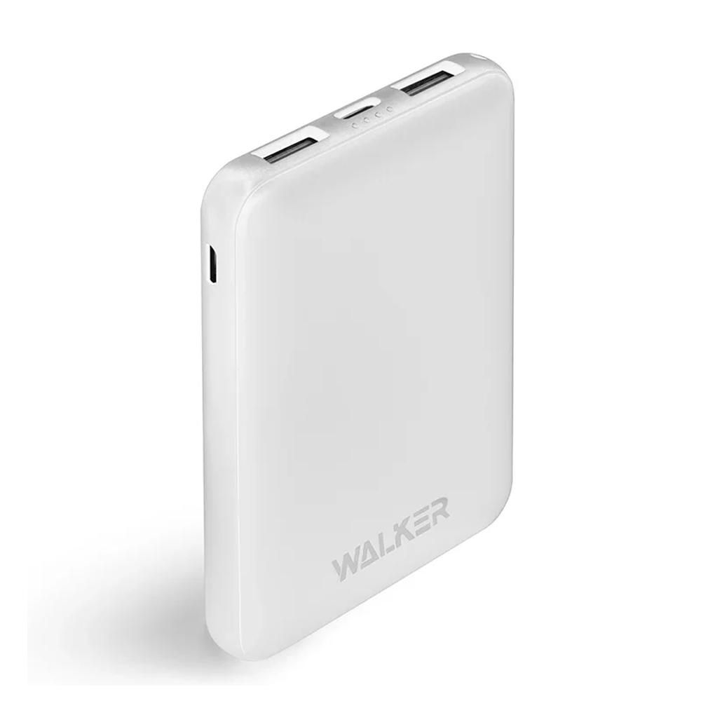 Power Bank 5000mA WALKER WB-305 (2USB выхода 2,1A/Вход MicroUSB, Вход Type-C) белый