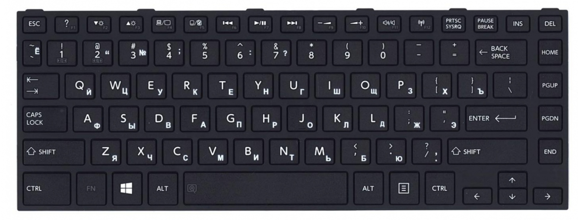 Клавиатура Toshiba Satellite C40D-B с рамкой, OEM