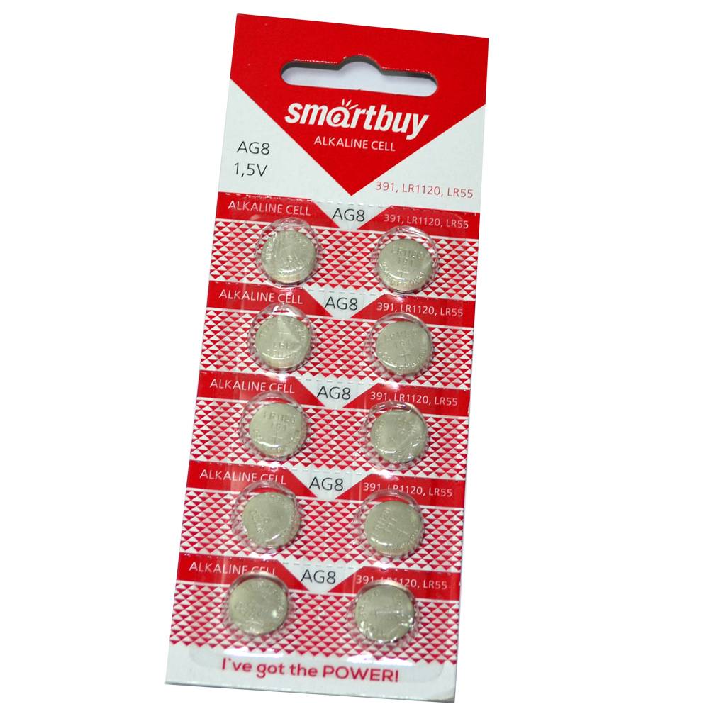 Батарейка часовая SmartBuy AG8/LR1120/LR55 (блистер/10шт)