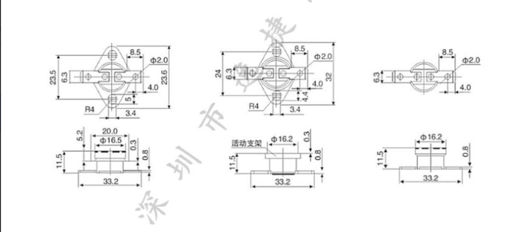 Термостат биметаллический KSD301 10А/90 С нормально разомкнутый