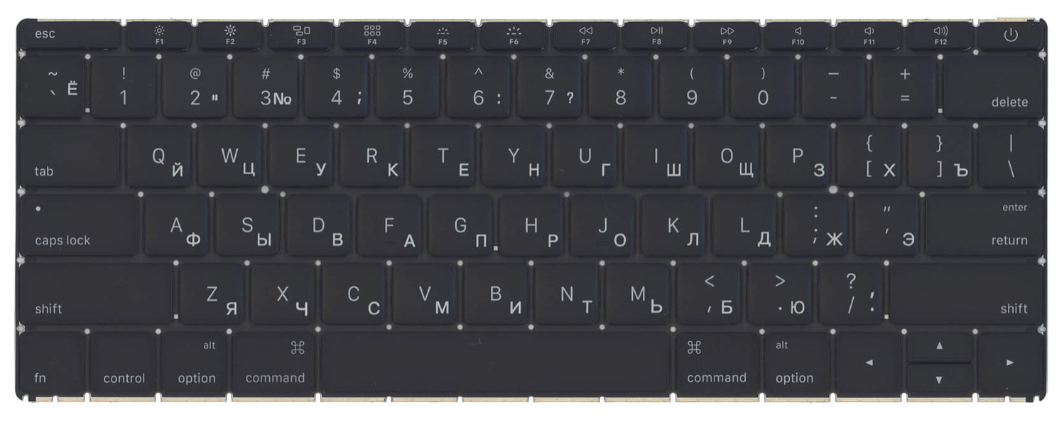 Клавиатура Apple MacBook 12" 2017 A1534 (MNYM2LL/A) плоский Enter, OEM