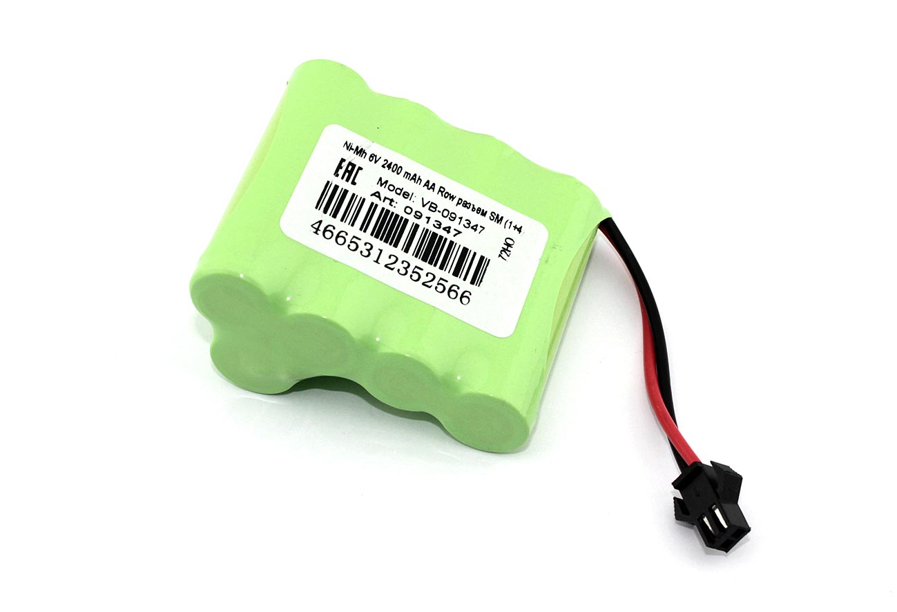 Аккумулятор Ni-Mh 6V 2400 mAh AA Row разъем SM (1+4)