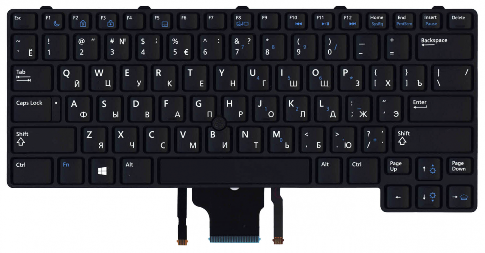 Клавиатура DELL Precision M6400 с указателем, с подсветкой, OEM