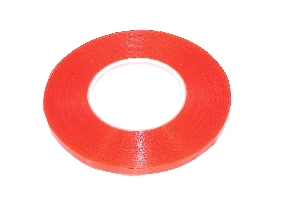 Скотч двусторонний прозрачный 3M с красной защитной лентой ширина 2мм 50м