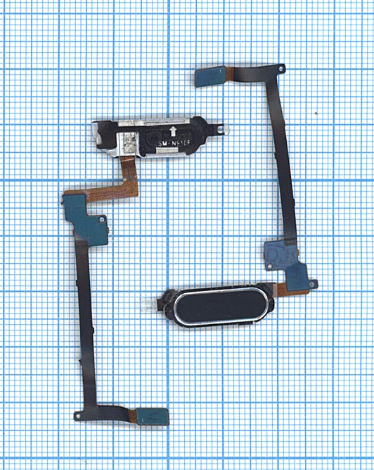 Кнопка HOME в сборе с механизмом и шлейфом для Samsung Galaxy Note 4 N910 черная