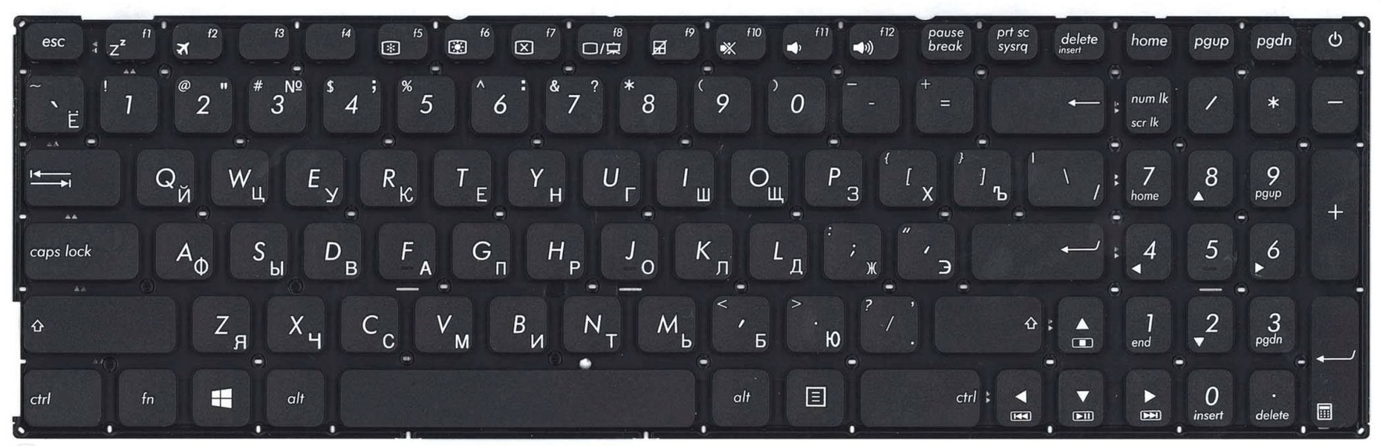 Клавиатура ASUS X541NA-GQ283T чёрная, OEM