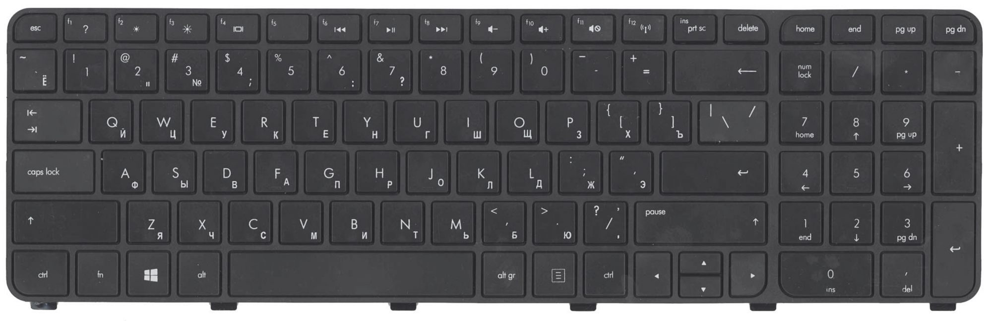 Клавиатура HP Pavilion dv7-7002sr чёрная OEM