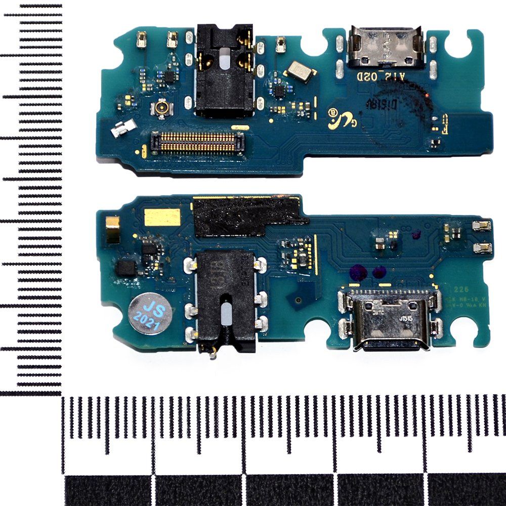 Шлейф (плата) Samsung SM-A125F/M127F/Galaxy A12/M12 + сист разъем + разъем гарн + микр orig Factory