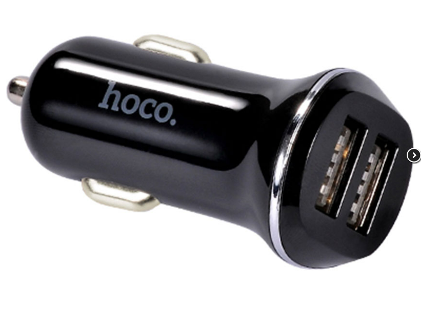 Автомобильная зарядка HOCO Z1 2xUSB, 2.1A, 11W, черный