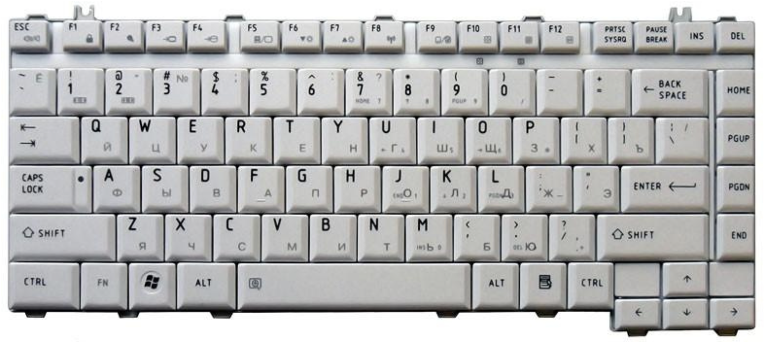 Клавиатура Toshiba Satellite A200 белая, OEM