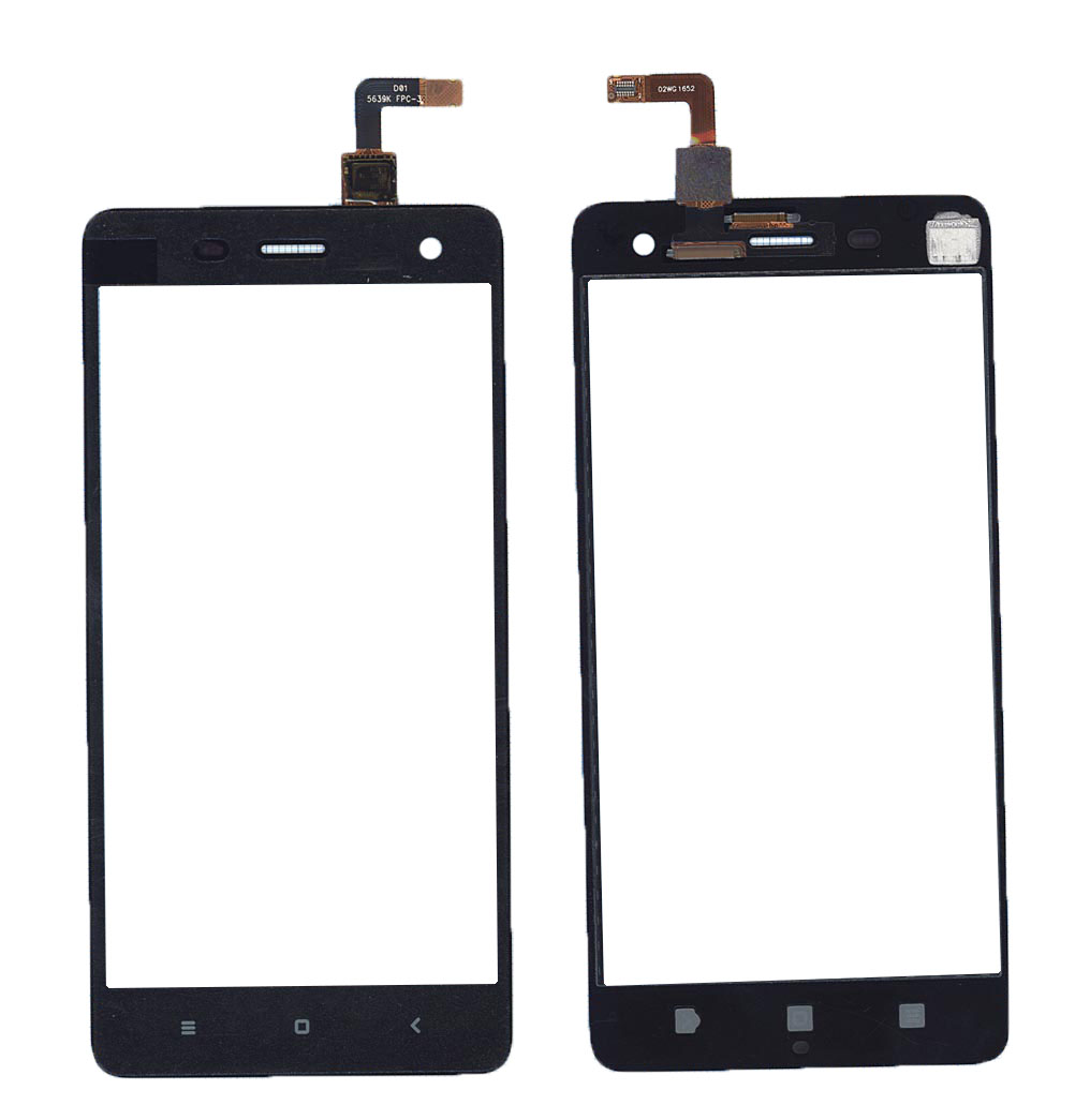 Сенсорное стекло (тачскрин) для Xiaomi Mi4 черное