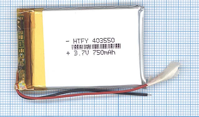 Аккумулятор Li-Pol (батарея) 4*35*50мм 2pin 3.7V/750mAh